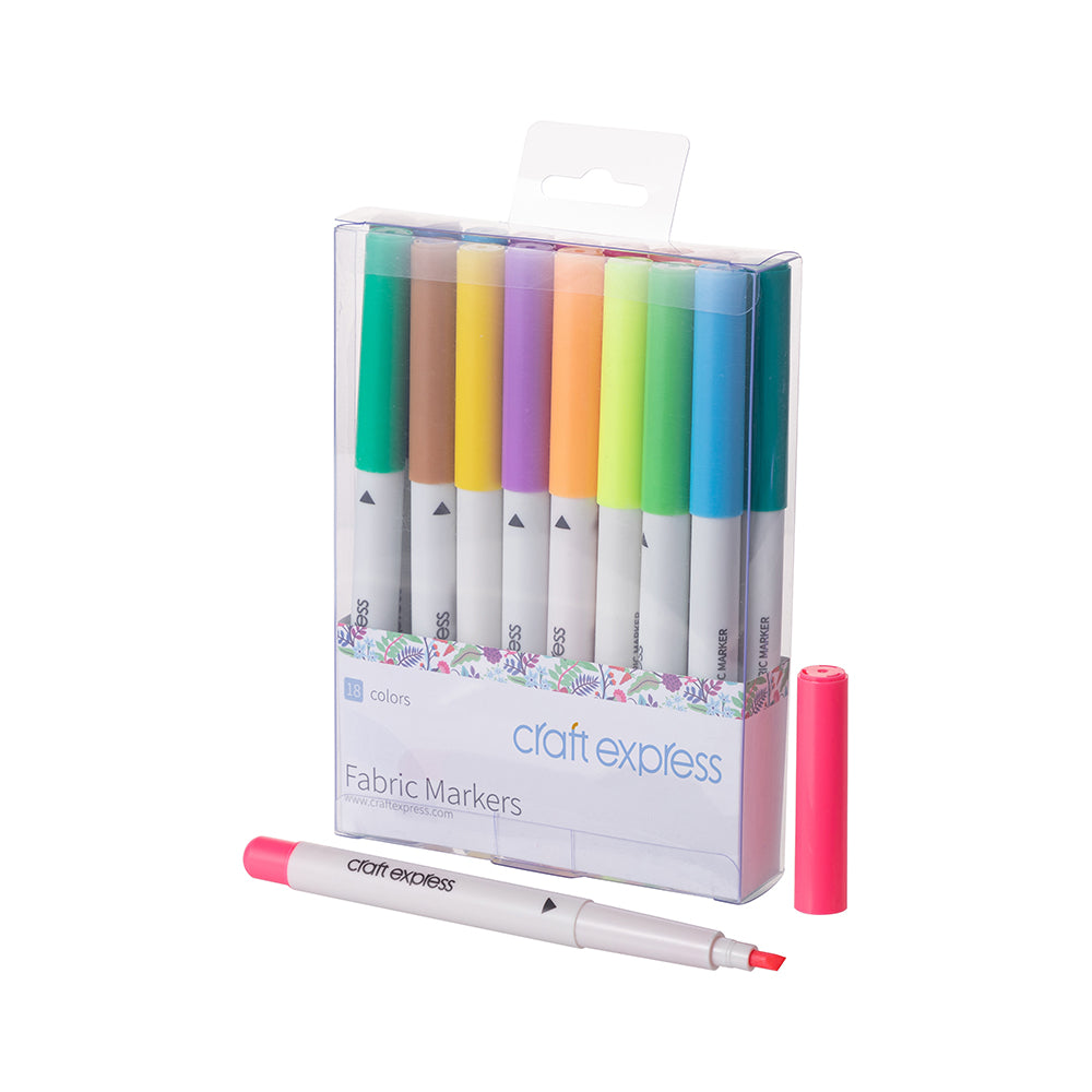 Assorted Colors Joy Fabric Markers - 18 Pack