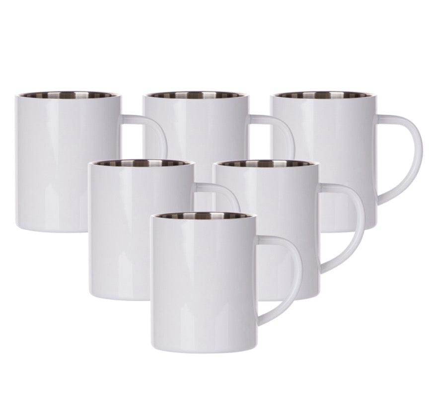 15oz Stainless Steel Sublimation Mugs - 6 Pack