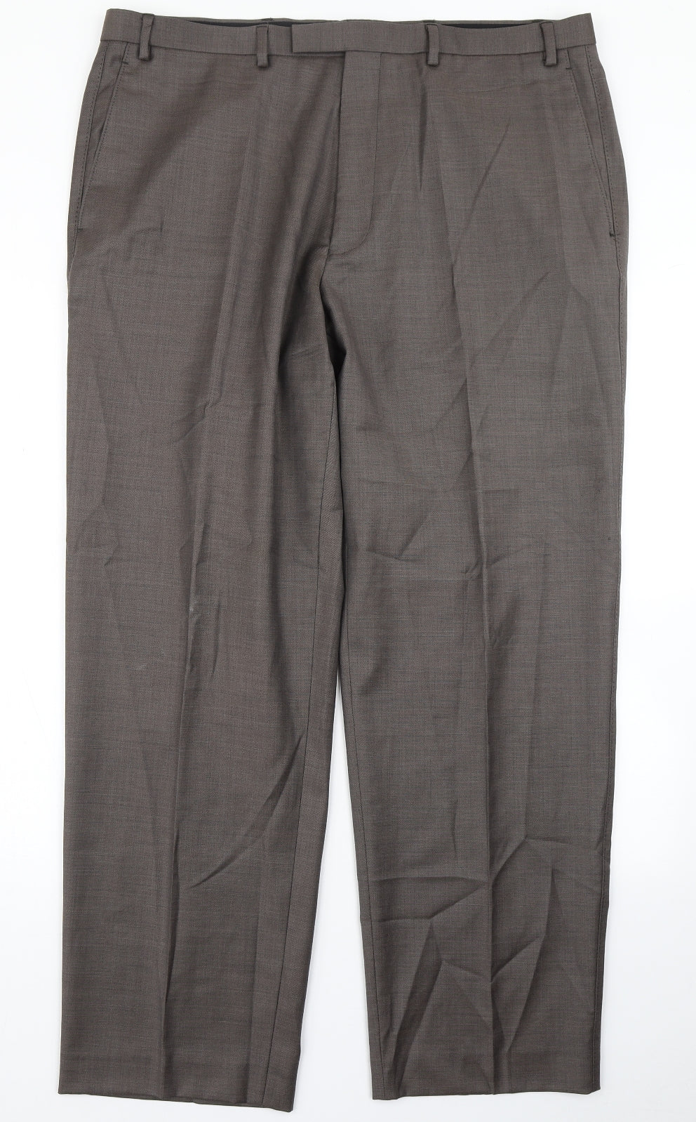 NEXT Mens Brown  Wool Dress Pants Trousers Size 36 in L27 in Regular Hook & Eye