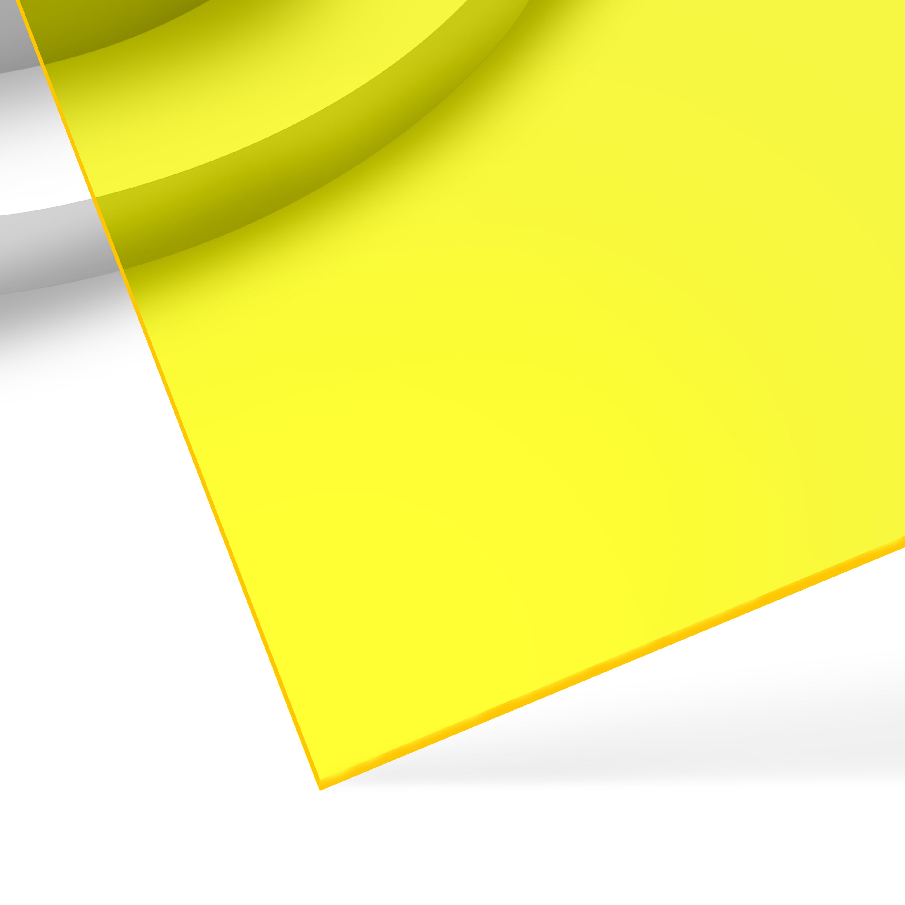1/8" Fluorescent Yellow Translucent Glossy Acrylic Sheet Plexiglass (3pcs)-YAC048