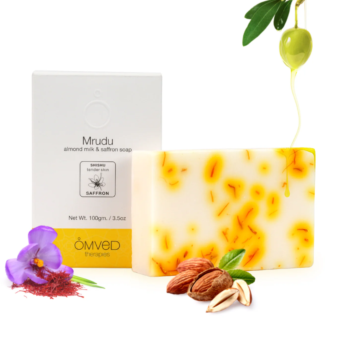 Mrudu Almond Milk & Saffron Baby Soap