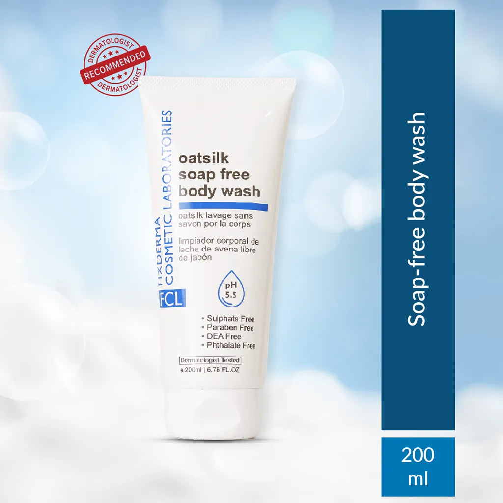 2.5% Shea Butter Body Wash For Psoriasis, Keratosis Pilaris, Atopic Dermatitis Itchy Dry Skin FCL Oatsilk Soap Free Body Wash