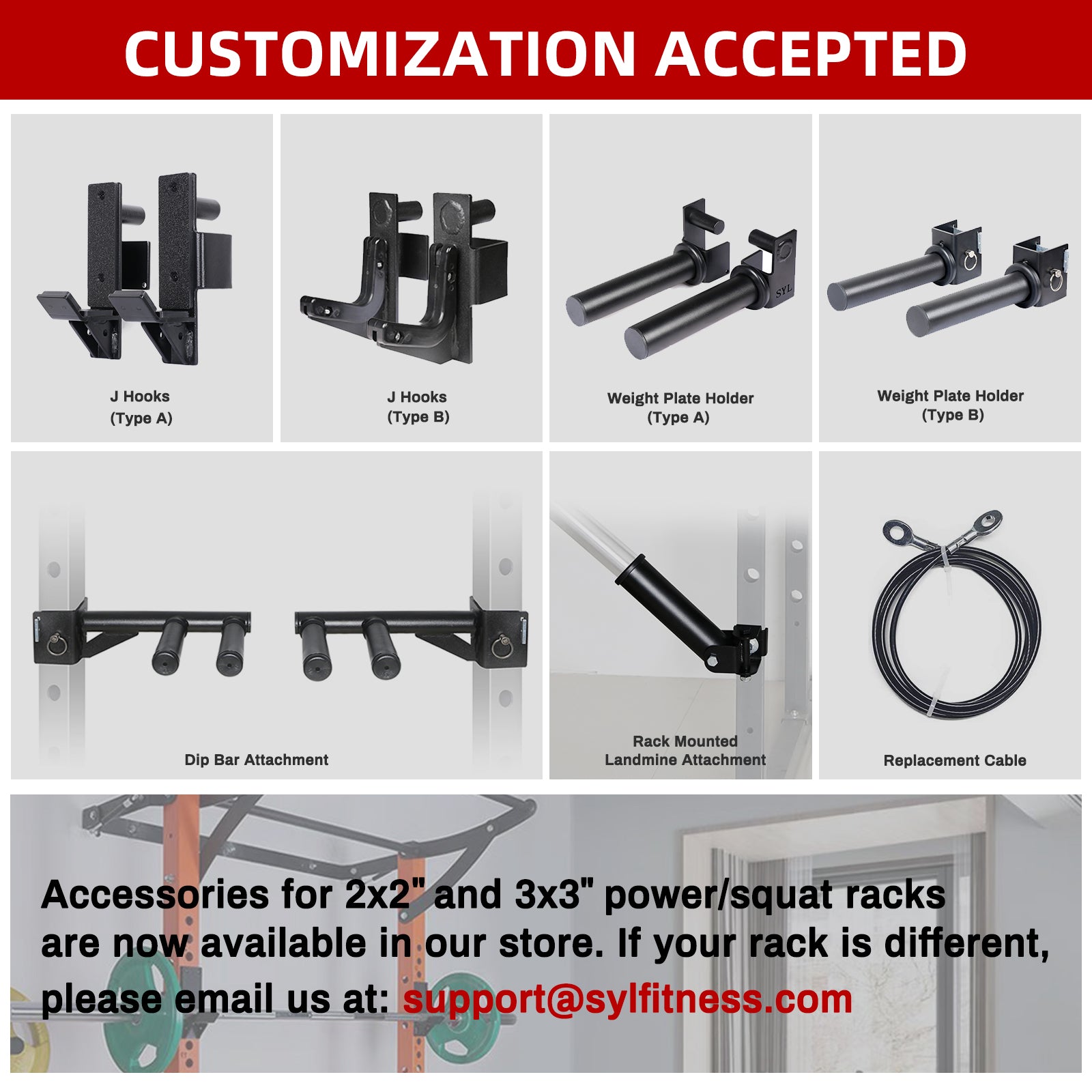 Customize Power/Squat Rack Attachments