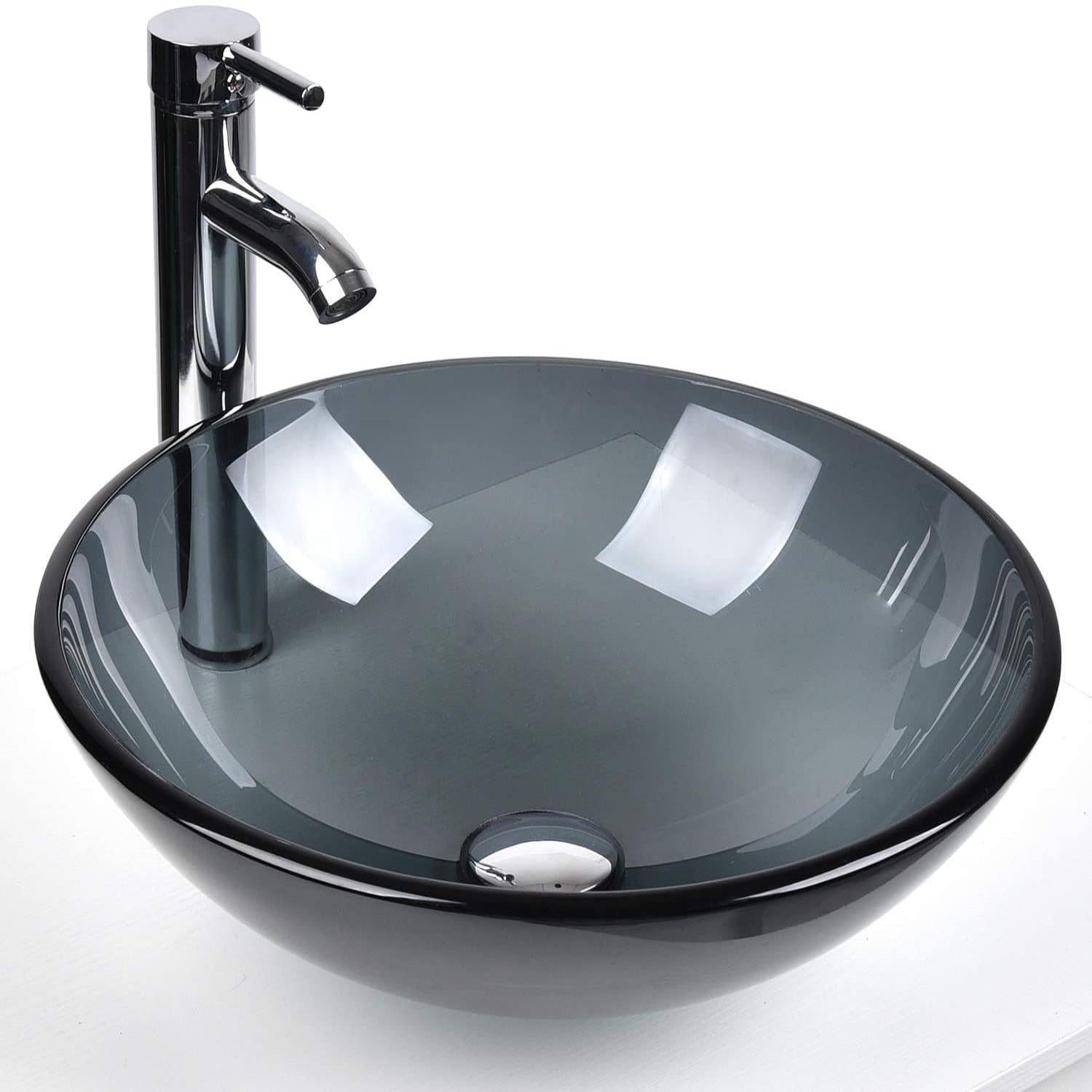 Bluish Grey Tempered Glass Sink BG003