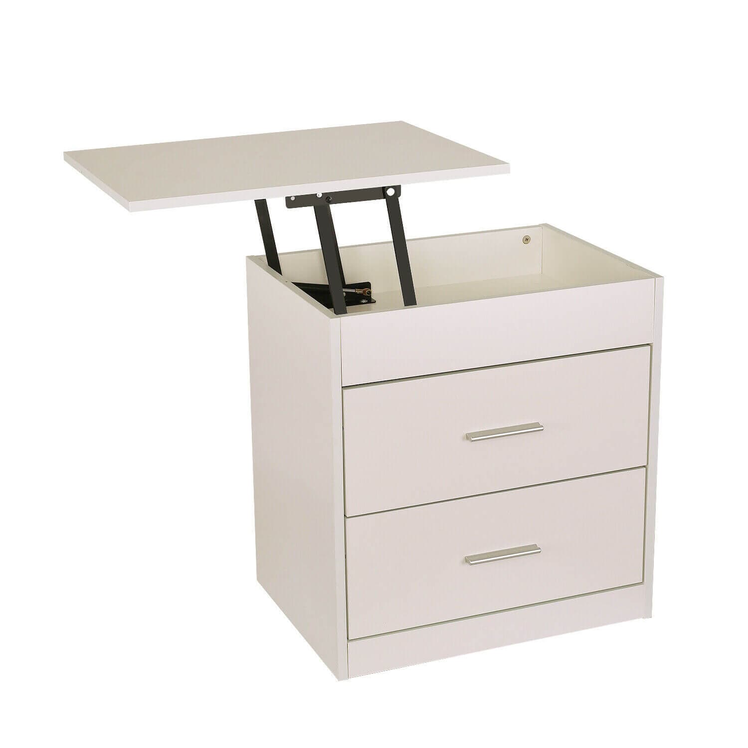 Wood Sofa End Side Table Nightstand Lift W/Drawer Top HW1081