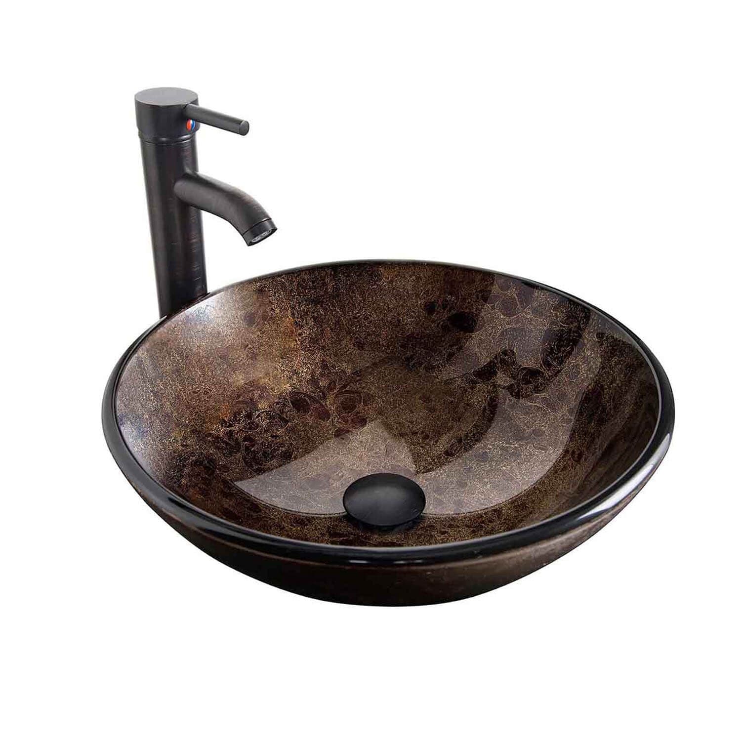 Brown Round Glass Vessel Sink BA20062