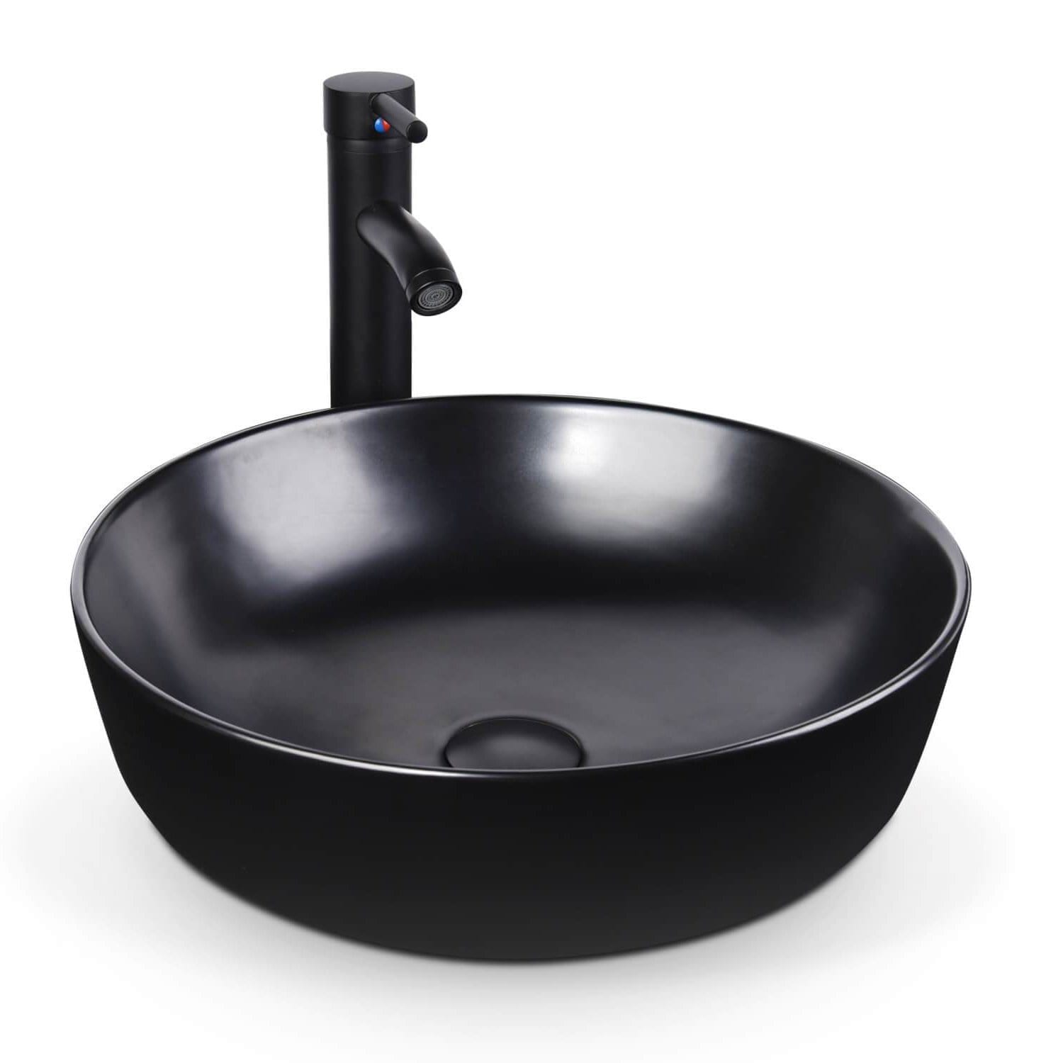 Black Round Ceramic Vessel Sink HW1123