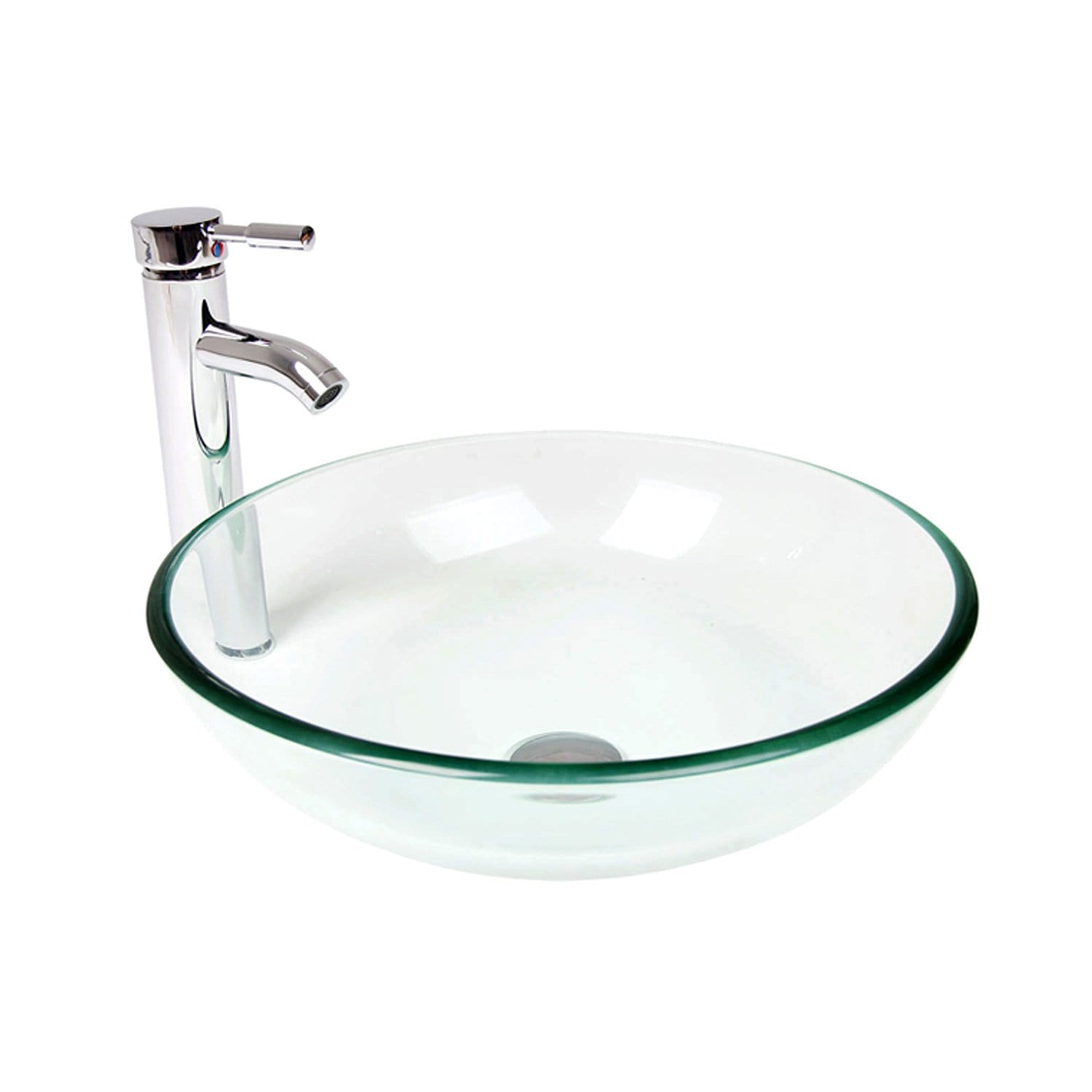 Clear Tempered  Glass Round Vessel Sink BA20061