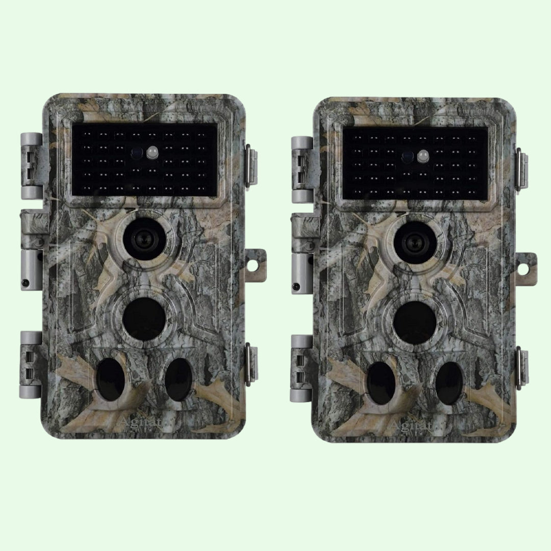 2-Pack Wildlife Trail Camera with No Glow Night Vision 0.1S Trigger Motion Activated 32MP 1296P IP66 Waterproof  for Hunting | A262