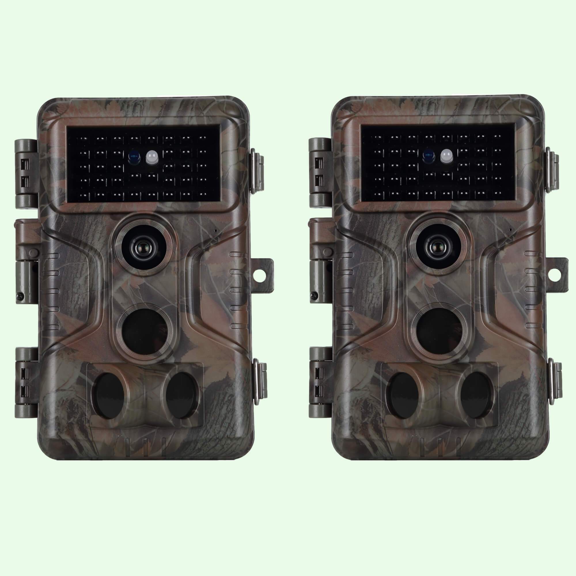 2-Pack Wildlife Trail Camera with Night Vision 0.1S Trigger Motion Activated 32MP 1296P IP66 Waterproof for Hunting & home security | A323