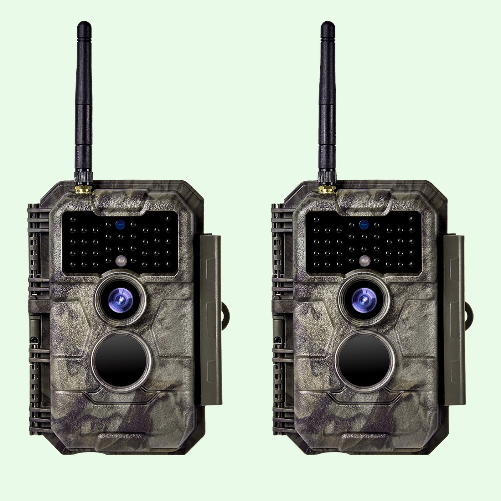 2-Pack Wireless Bluetooth WiFi Game Trail Deer Camera 32MP 1296P Video Night Vision No Glow Motion Activated Waterproof Photo & Video Model | W600 Brown