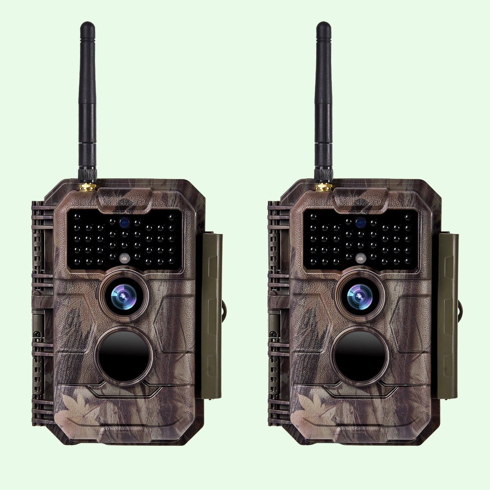 2-Pack Wireless Bluetooth WiFi Game Trail Deer Camera 32MP 1296P Video Night Vision No Glow Motion Activated Waterproof Photo & Video Model | W600 Red