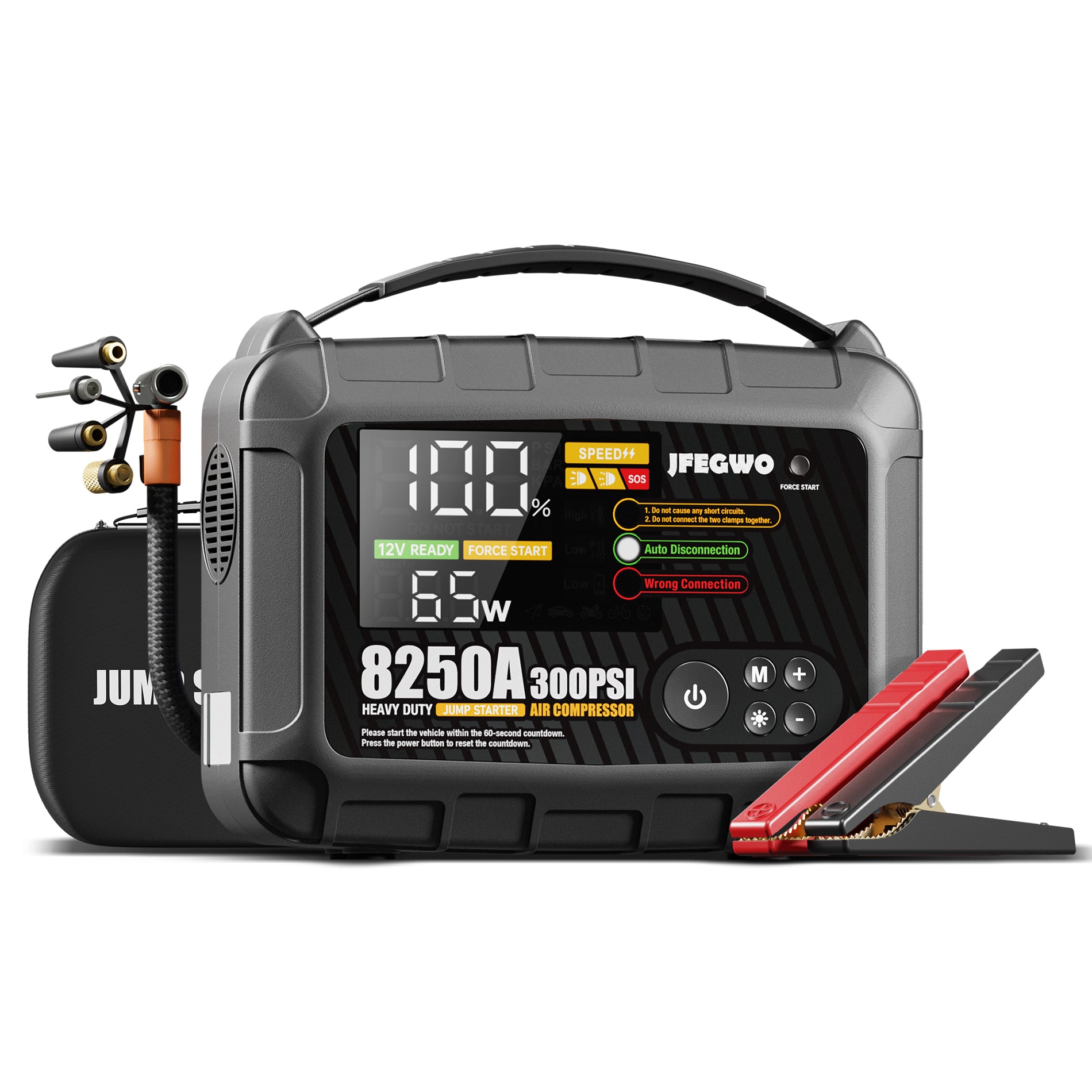 JFEGWO 8250A Jump Starter with Air Compressor