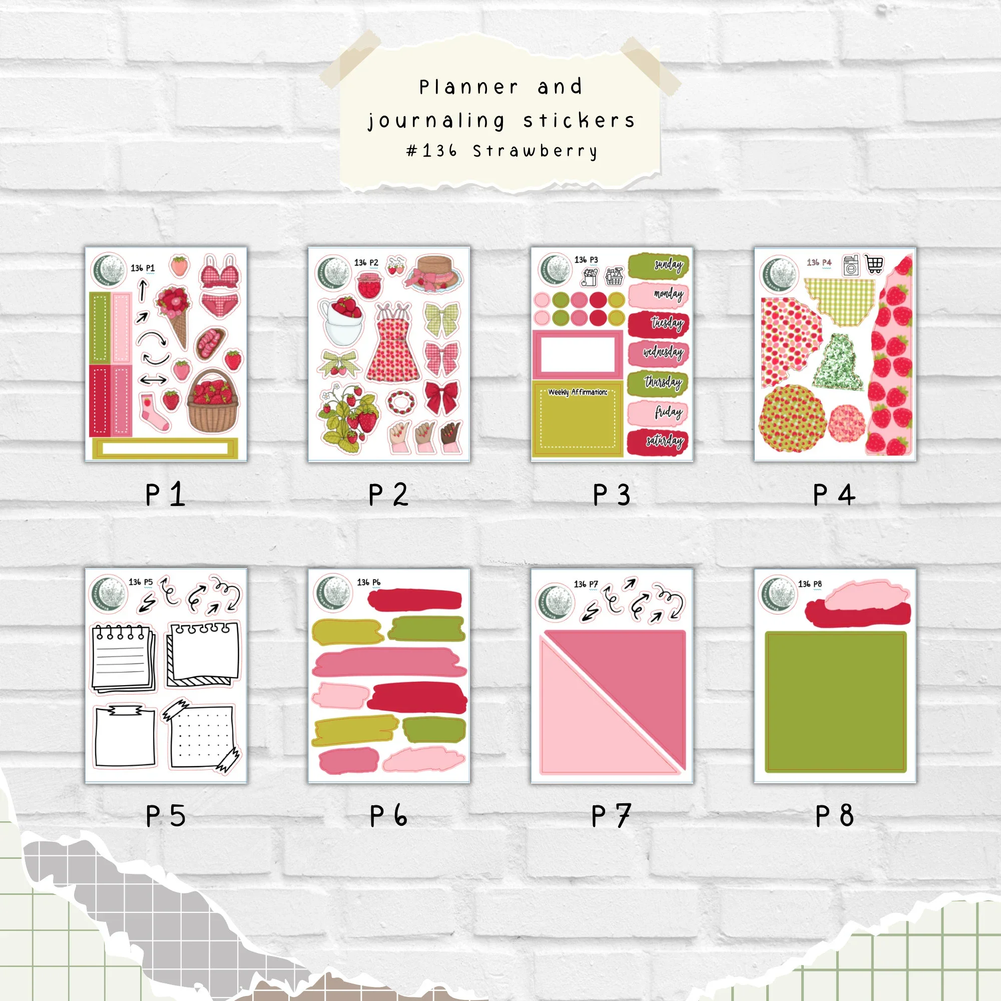 Strawberry Sticker Kit K-136