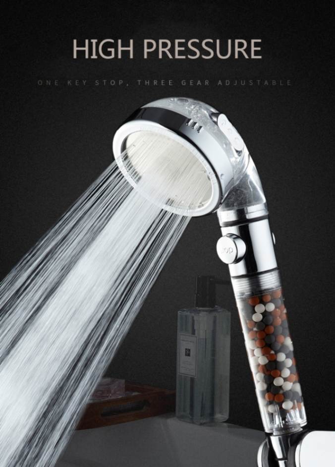 3 Modes Adjustable High Pressure Filtered Shower Head