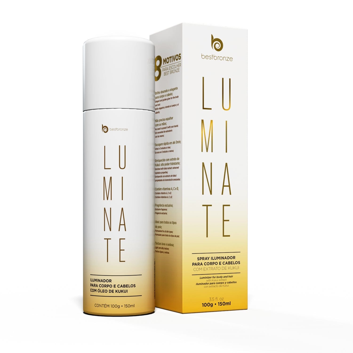 Luminate 150 ml - Iluminador para Corpo e Cabelo