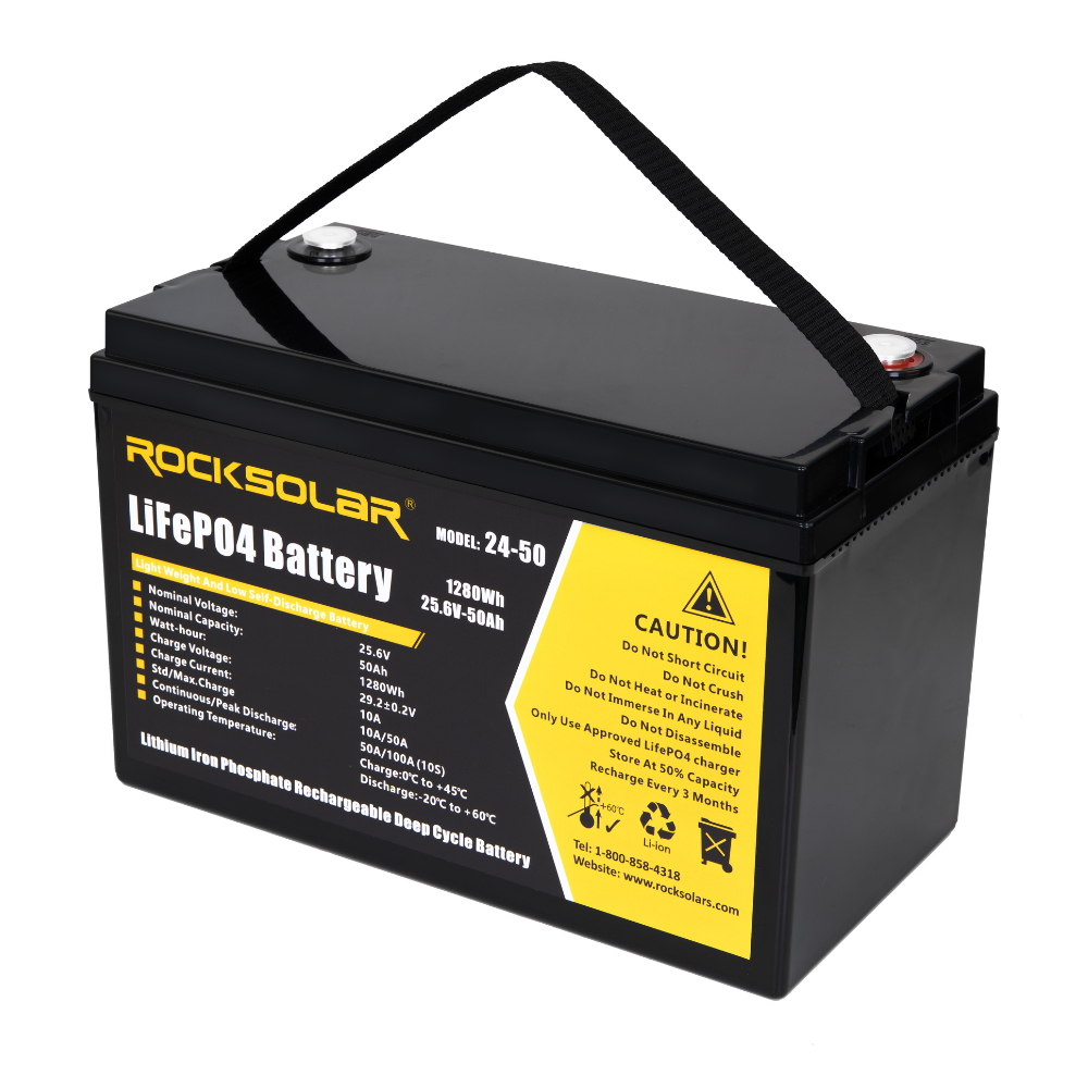 ROCKSOLAR 24V 50Ah Deep Cycle Lithium Battery(LIFEPO4)