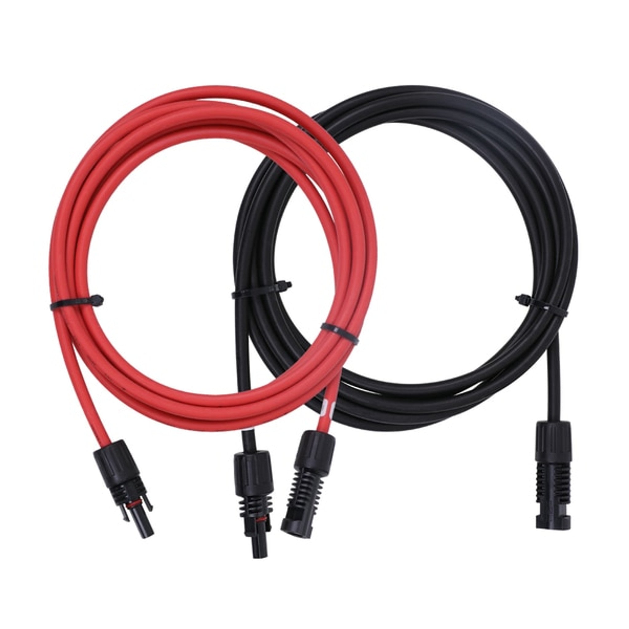 ROCKSOLAR Extension Cables With MC4 Connectors One Pair Red+Black for Off Grid Solar Systems