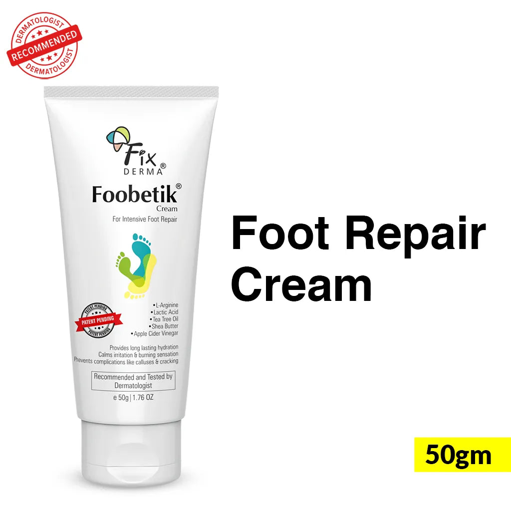 9% Lactic Acid, 1.5% Apple cider vinegar, 4% Tea Tree Oil, 1% L-Arginine - Foobetik Foot Cream – Dry & Cracked Heels Cream