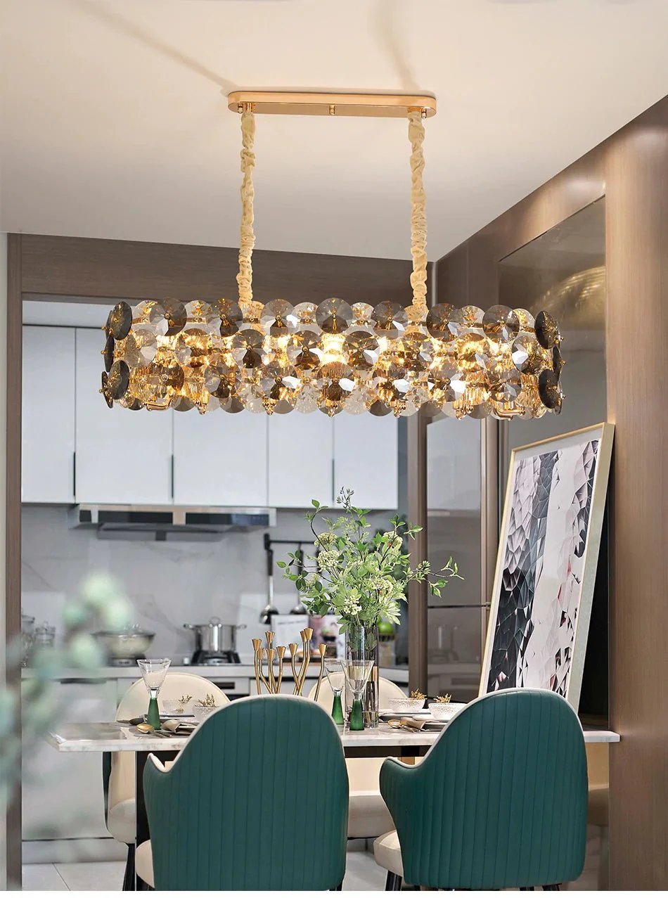 MIRODEMI® Chandelier luxury rectangle gold home decoration