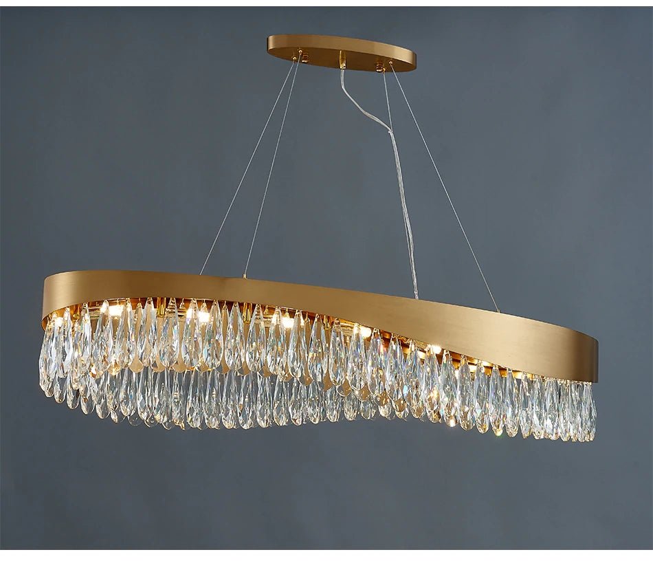 MIRODEMI® Capo Noli | New Modern Wave-shaped Crystal Chandelier