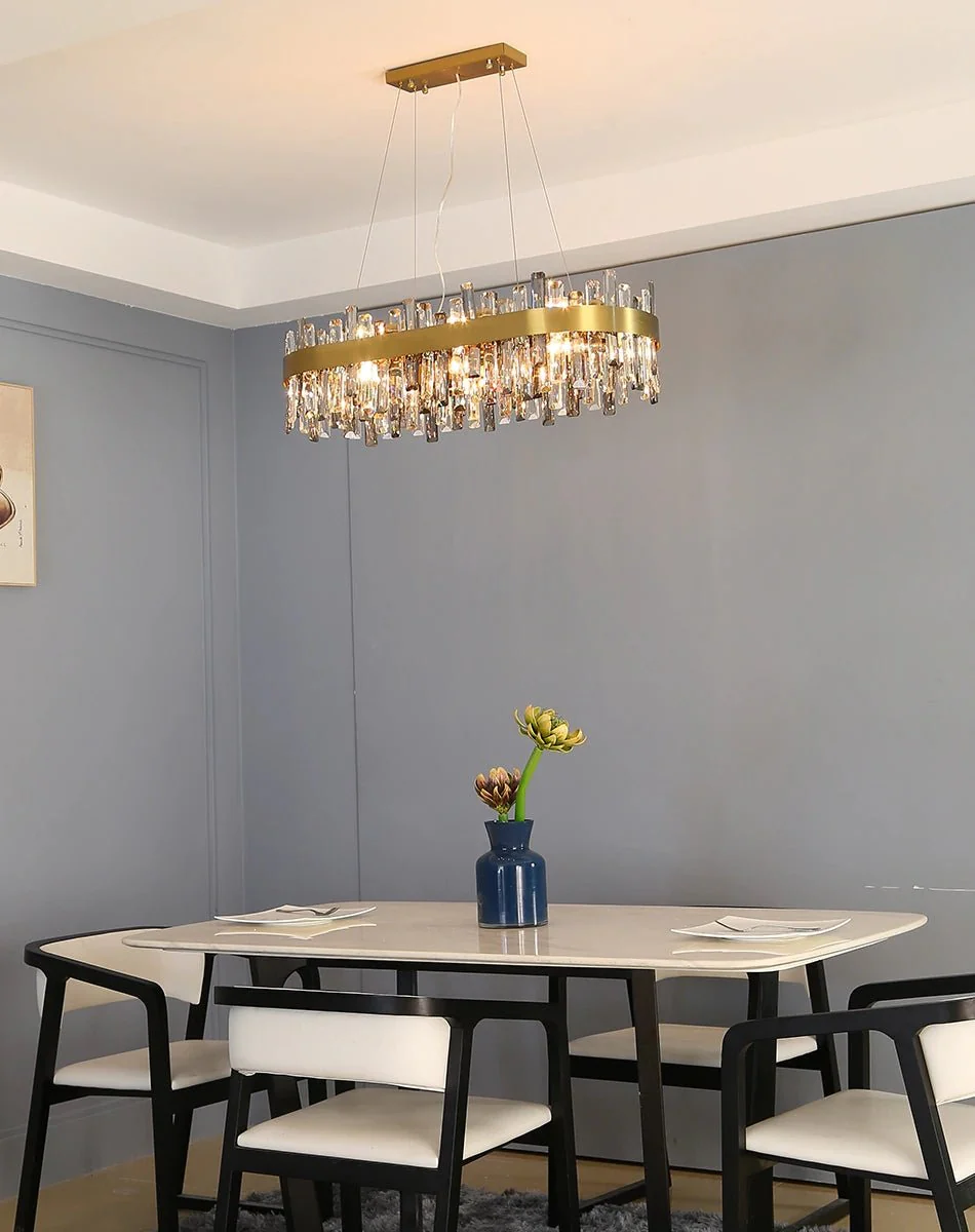 MIRODEMI® Modern oval luxury brushed chandelier