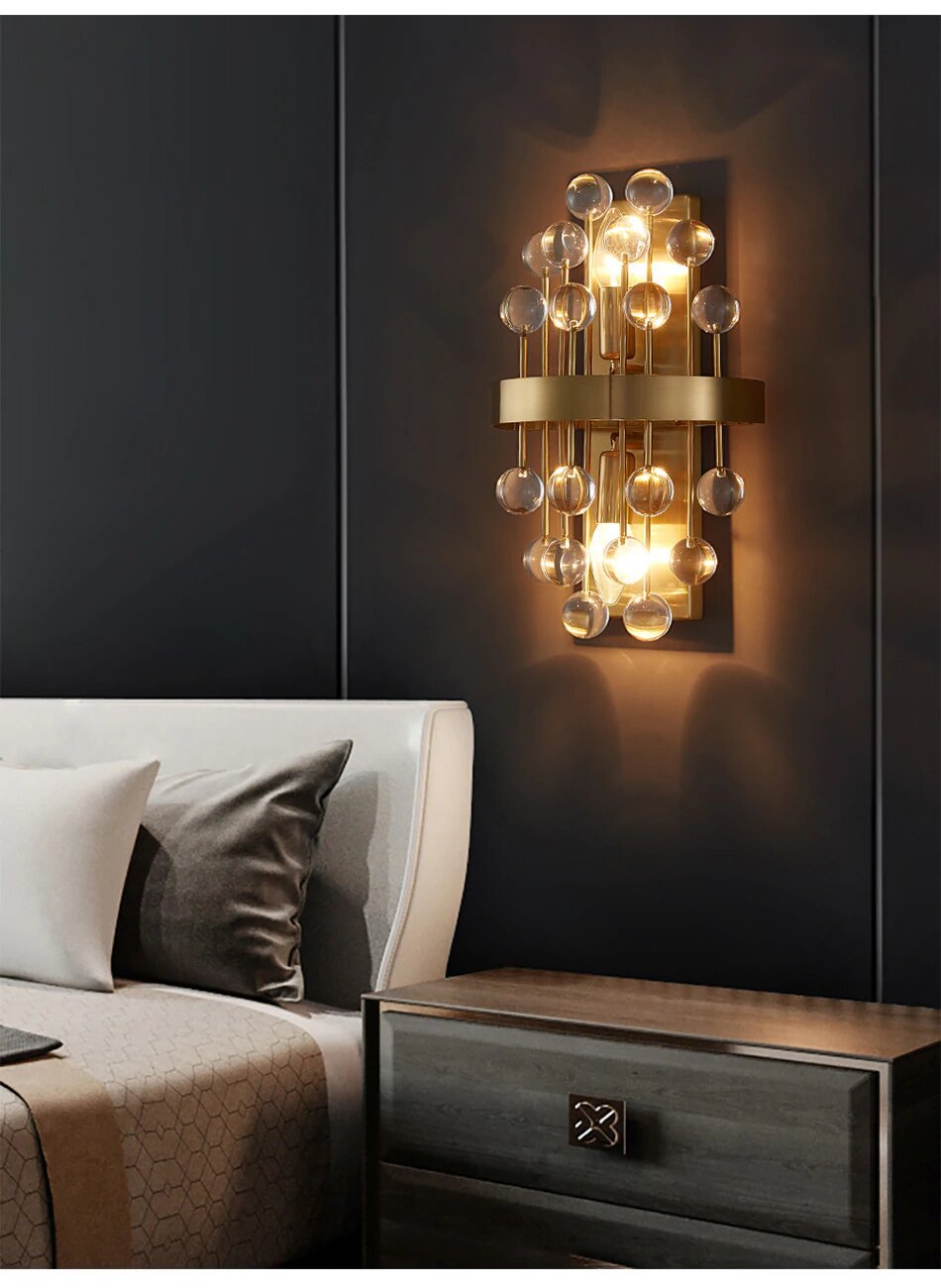MIRODEMI® Wall light fixture with round crystals