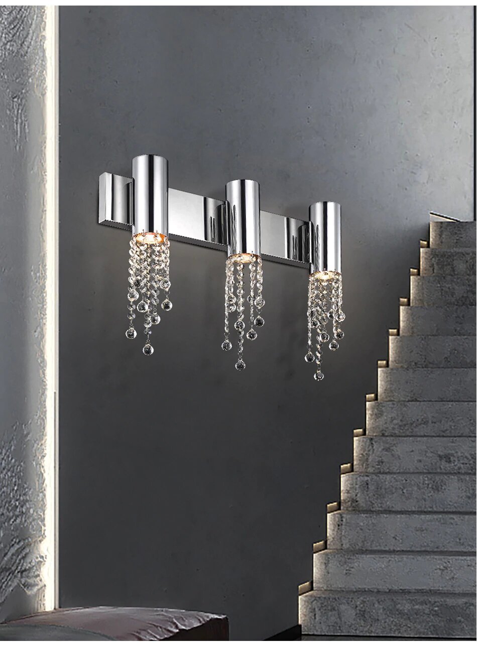 MIRODEMI® 20" Modern chrome 3 lights wall sconce