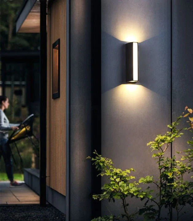 MIRODEMI® Modern Black Outdoor Waterproof Aluminum LED Wall Lamps For Porch, Garden