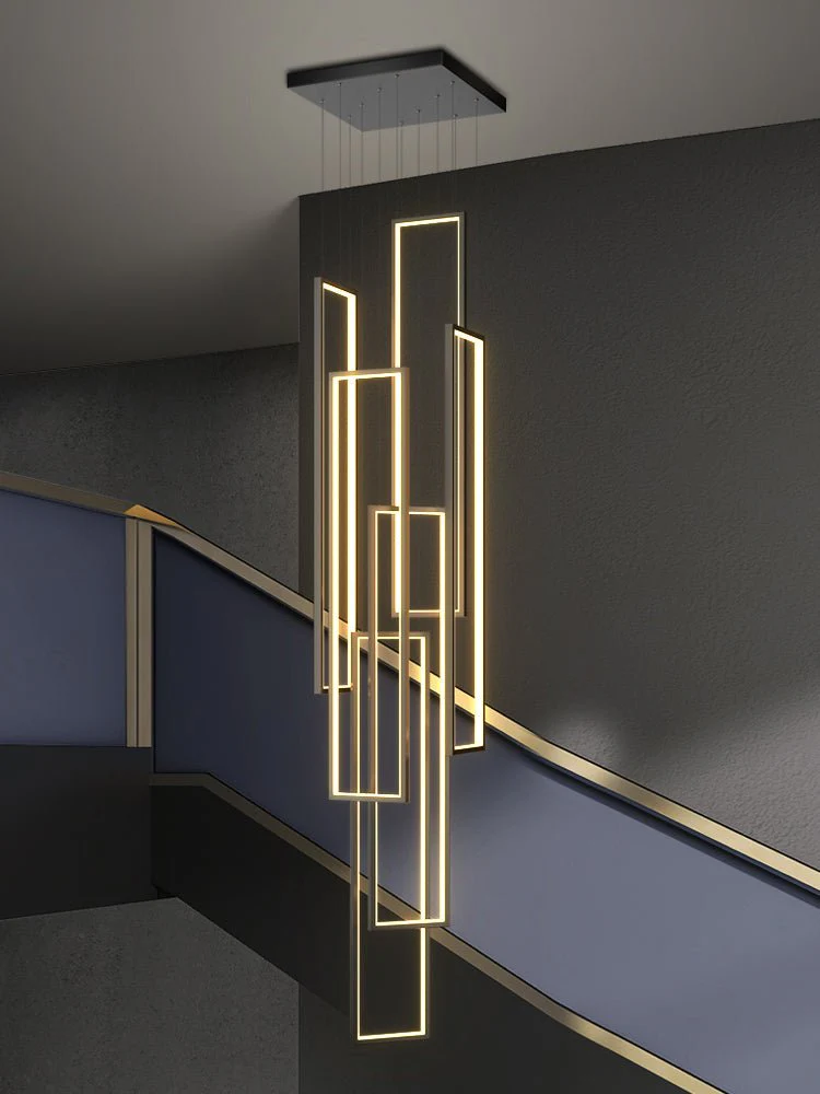 MIRODEMI® Lavagna | Ultramodern Rectangle Hanging LED Chandelier