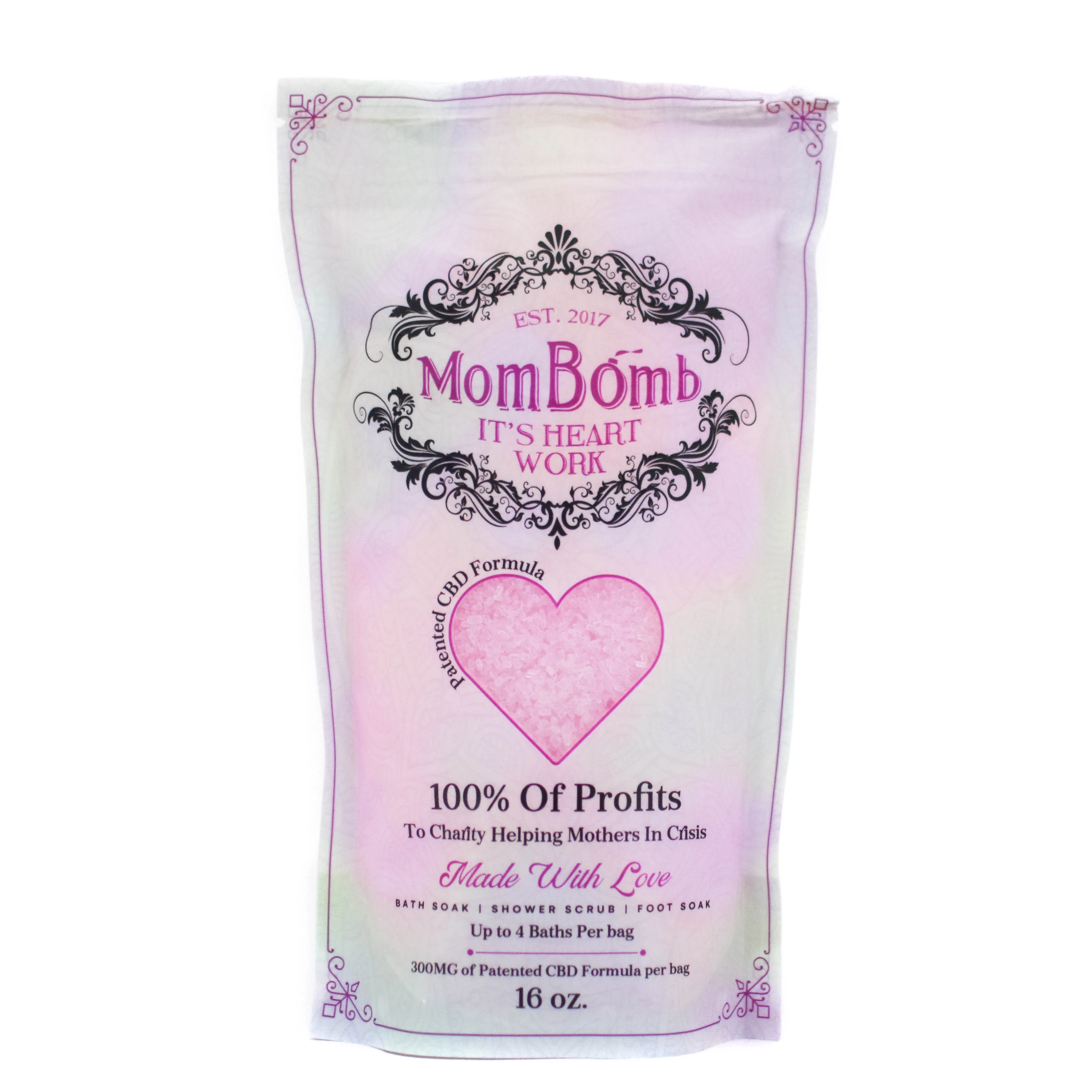 Made With Love Bath Salts w/300 mg CBD by Mom Bomb