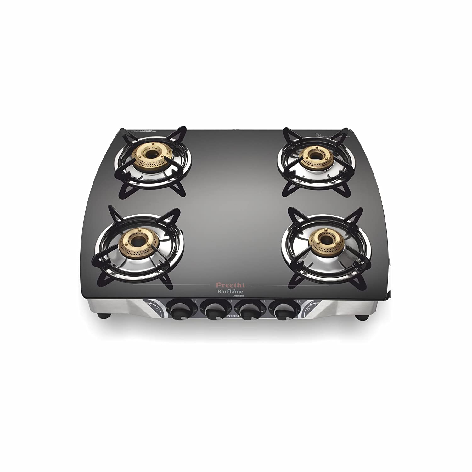 Preethi Blu Flame Jumbo Glass Top 4-Burner Gas Stove