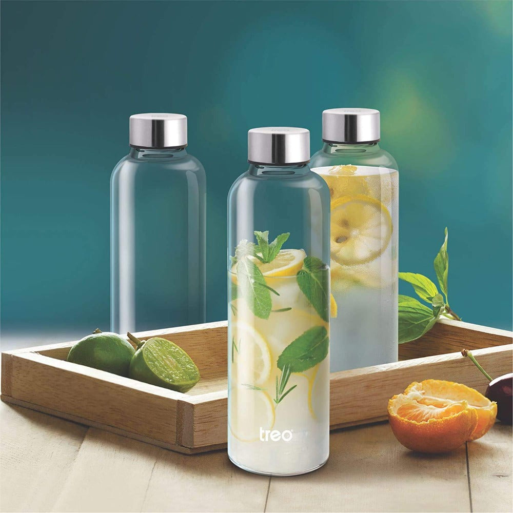 Treo Clarion Borosilicate Glass Water Bottle | Transparent | 1 Pc