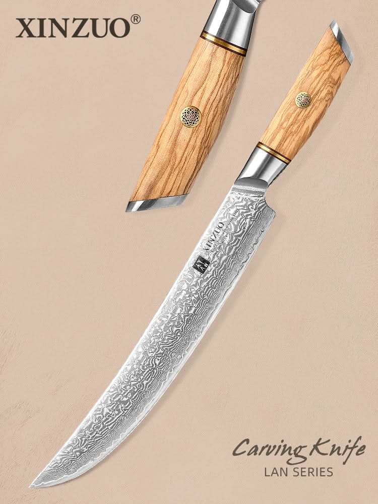 XINZUO Lan Series 73 Layers Damascus Powder Steel 10 inch Carving Knife