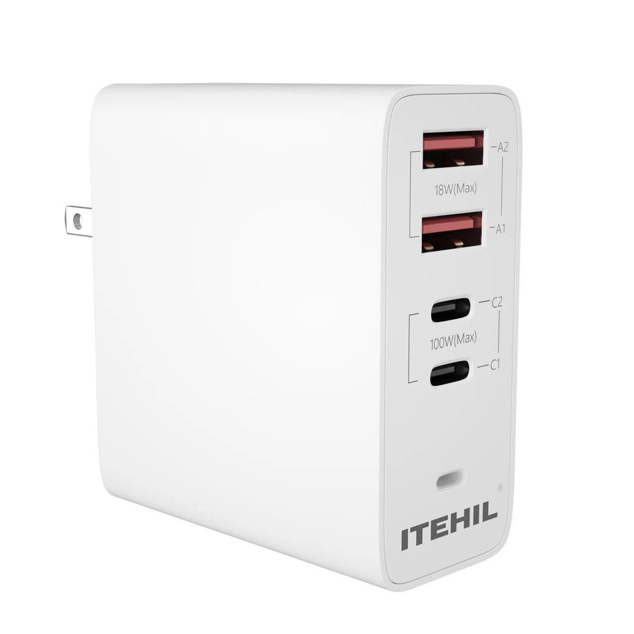 ITEHIL 100W Fast Charging USB-C PD Wall Charger(Bonus: EU plug & UK plug)