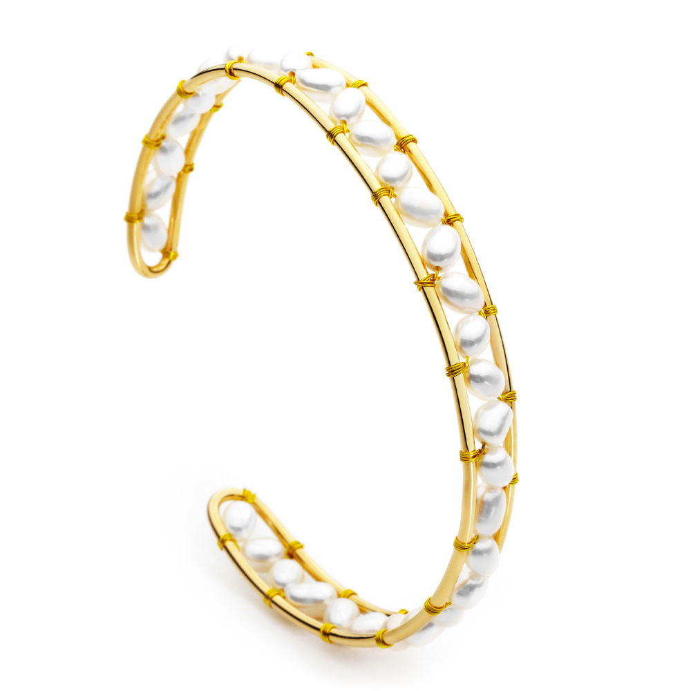 Pearl and Gold Cuff