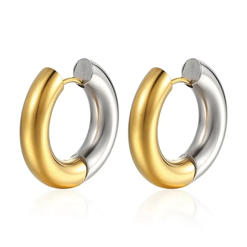Two Tone Hoop Earrings