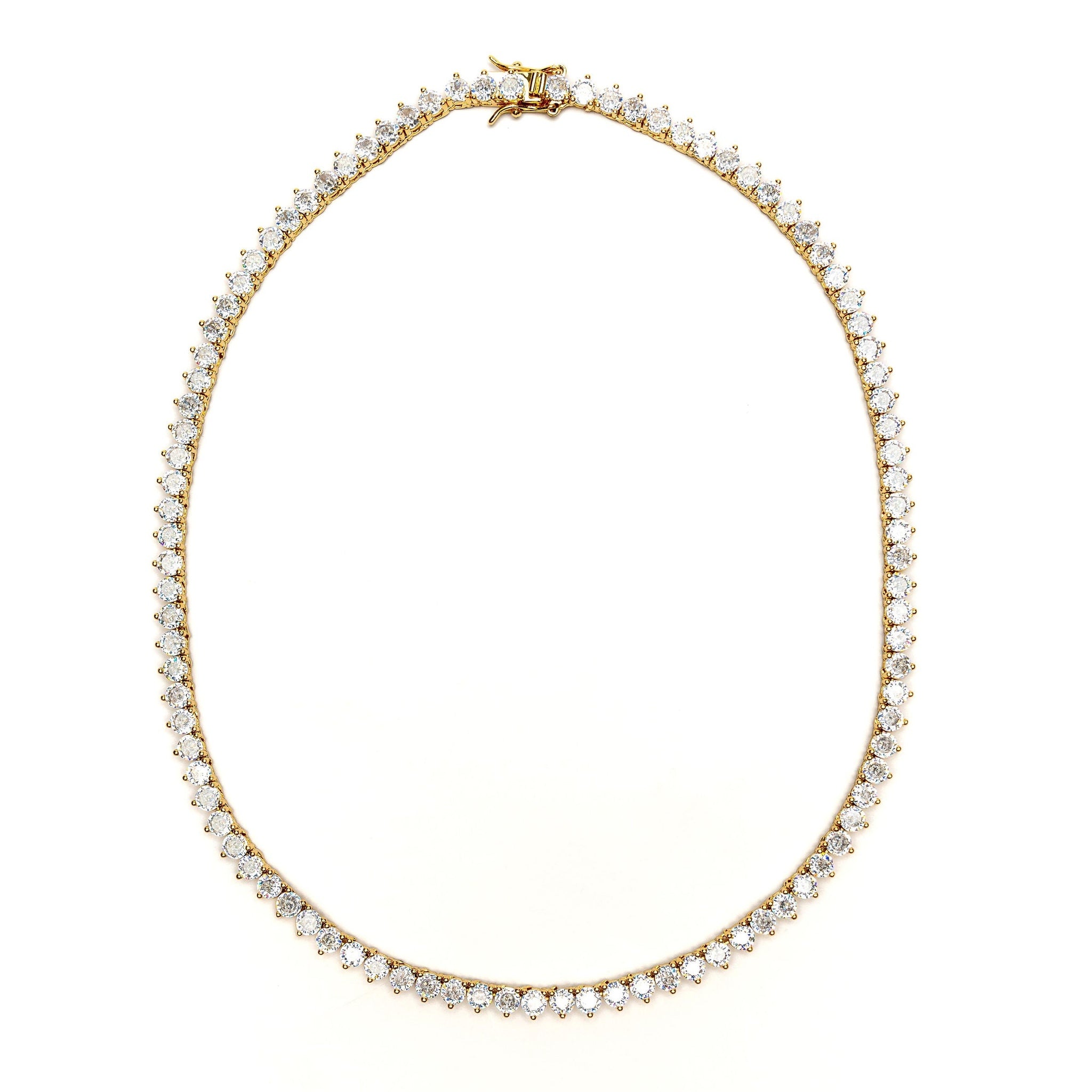 3 Prong Tennis Necklace (4mm)