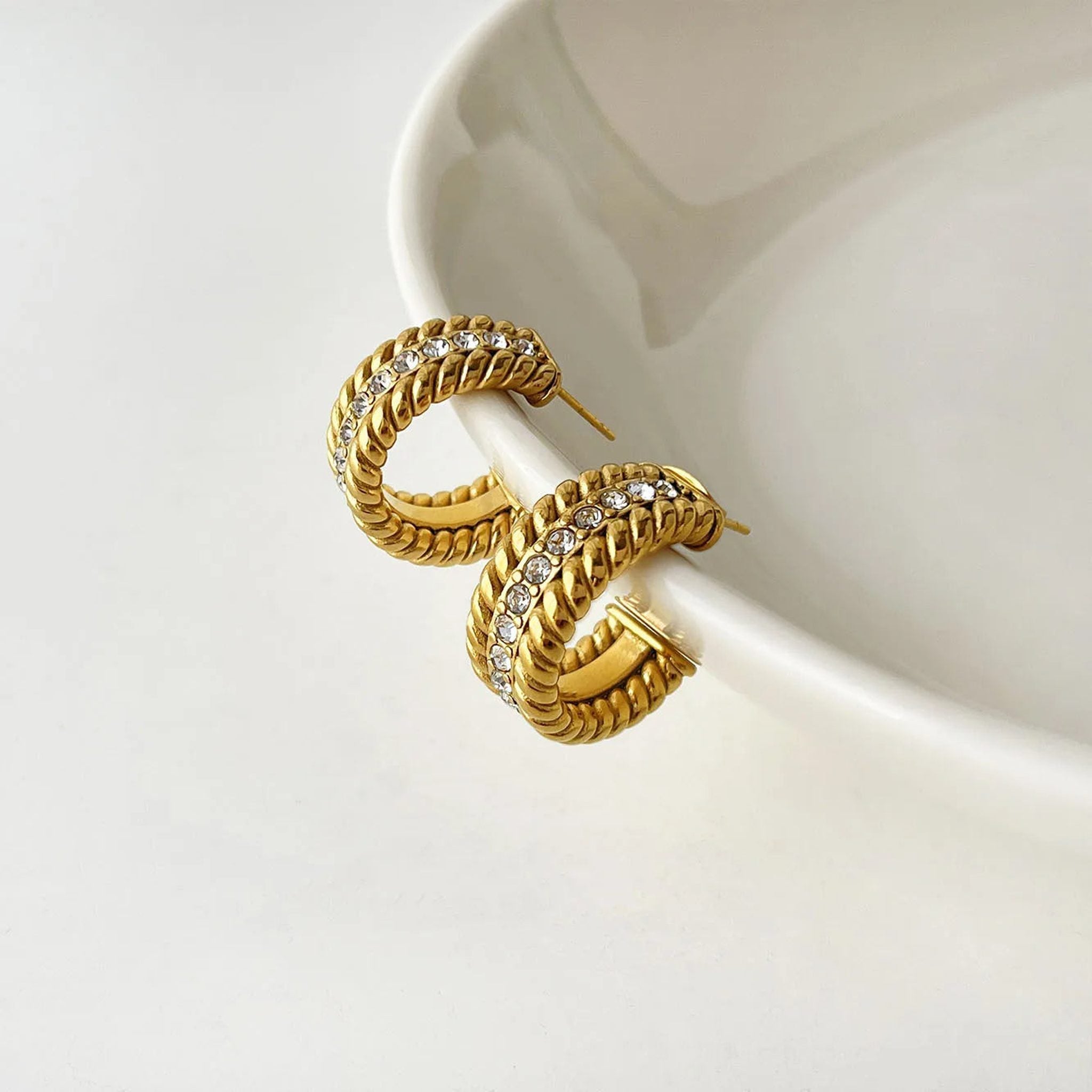Pave Hoop Earrings