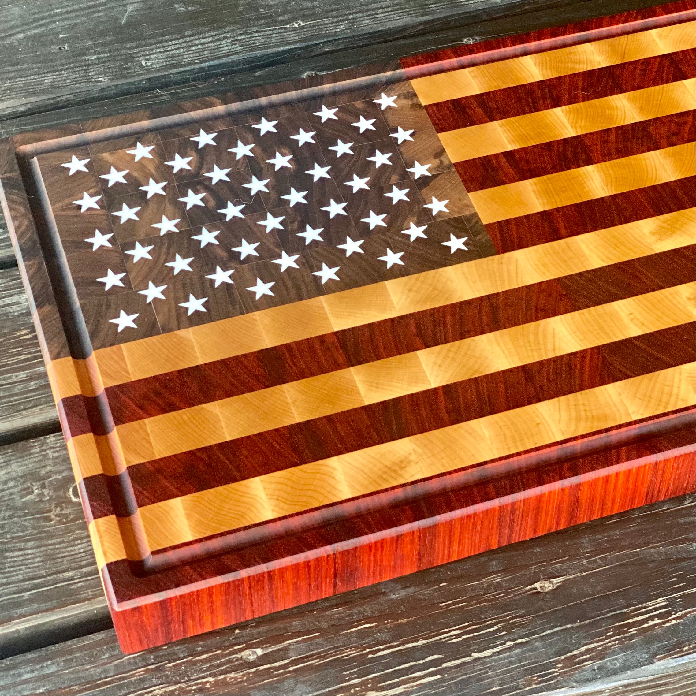 American Flag Block - Walnut/Maple/Padauk