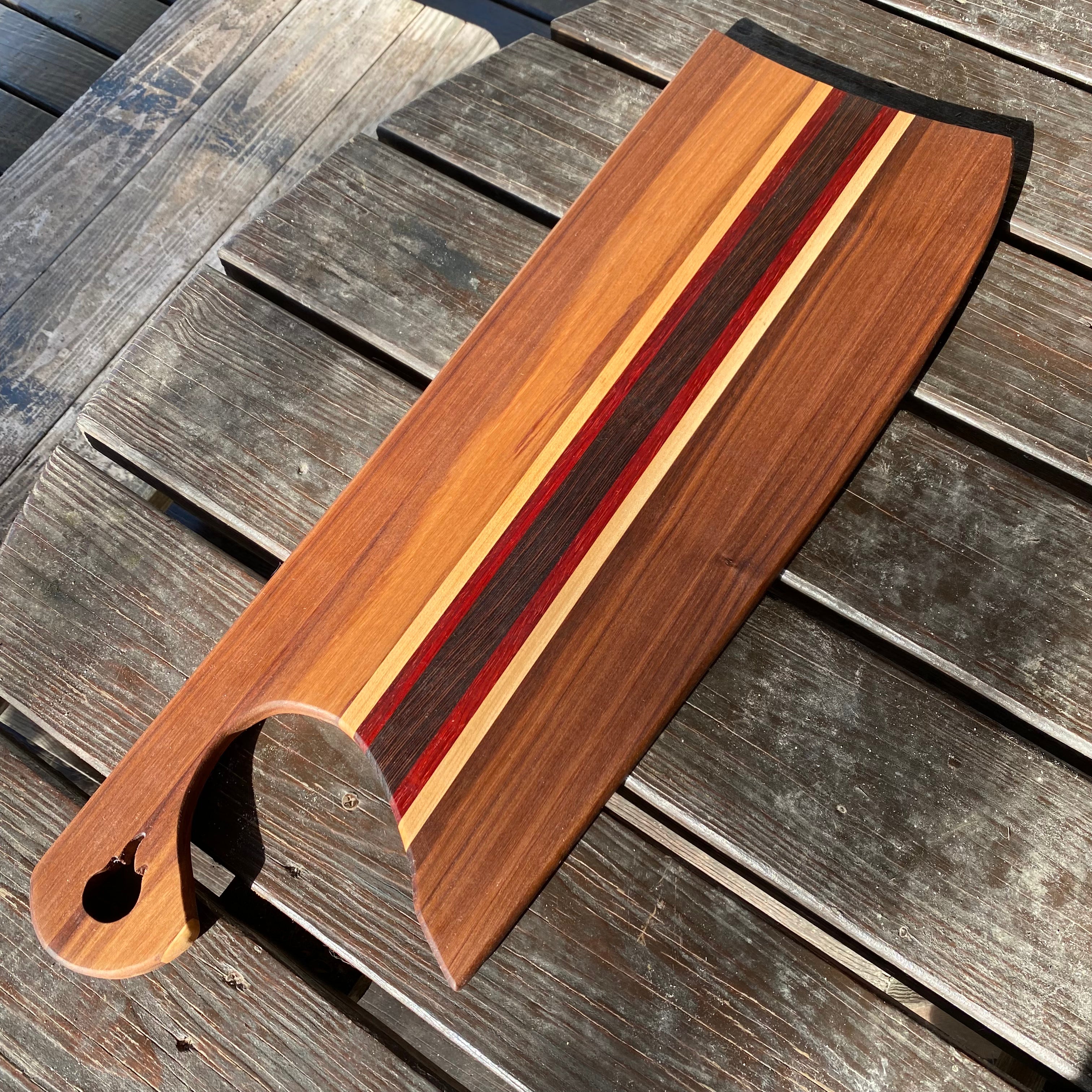 Cleaver Serving Board | Walnut with Maple, Padauk, Wenge Accents