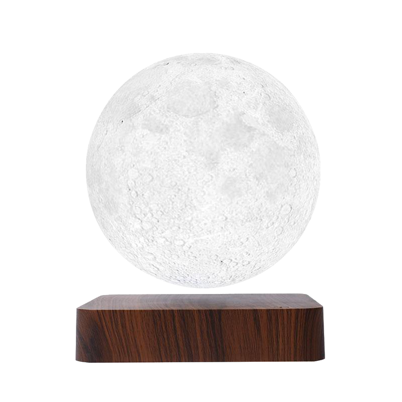 LANGTU Walnut Magnetic Levitating Wireless Charging Moon Night Light