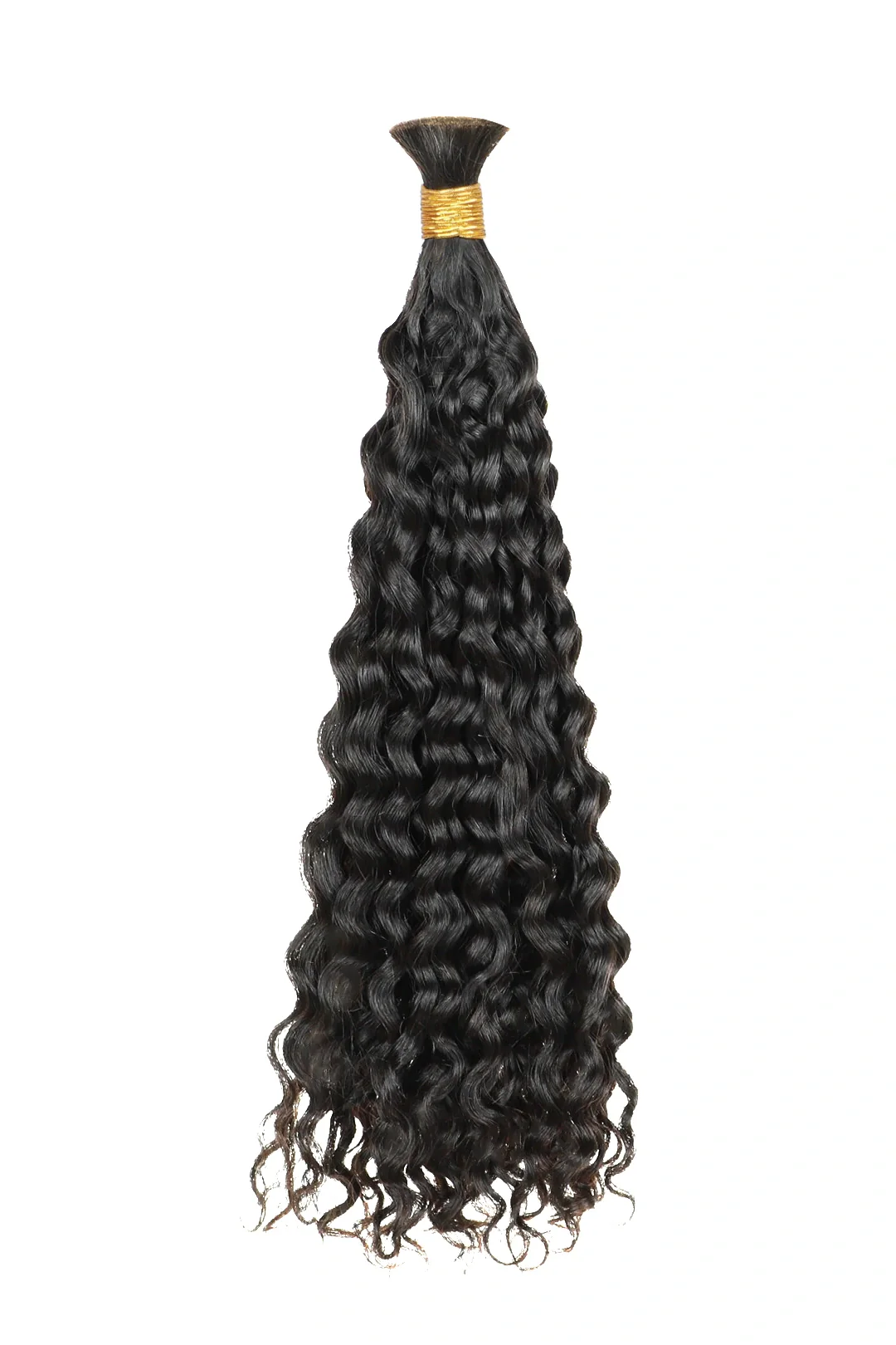 Water Wave Bulk Human Hair For Braiding Natural Black BU14