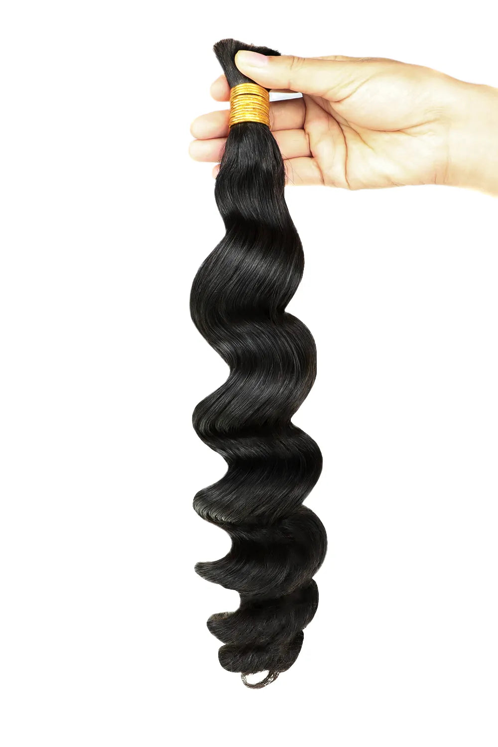 Loose Wave Bulk Human Hair For Braiding Natural Black BU02