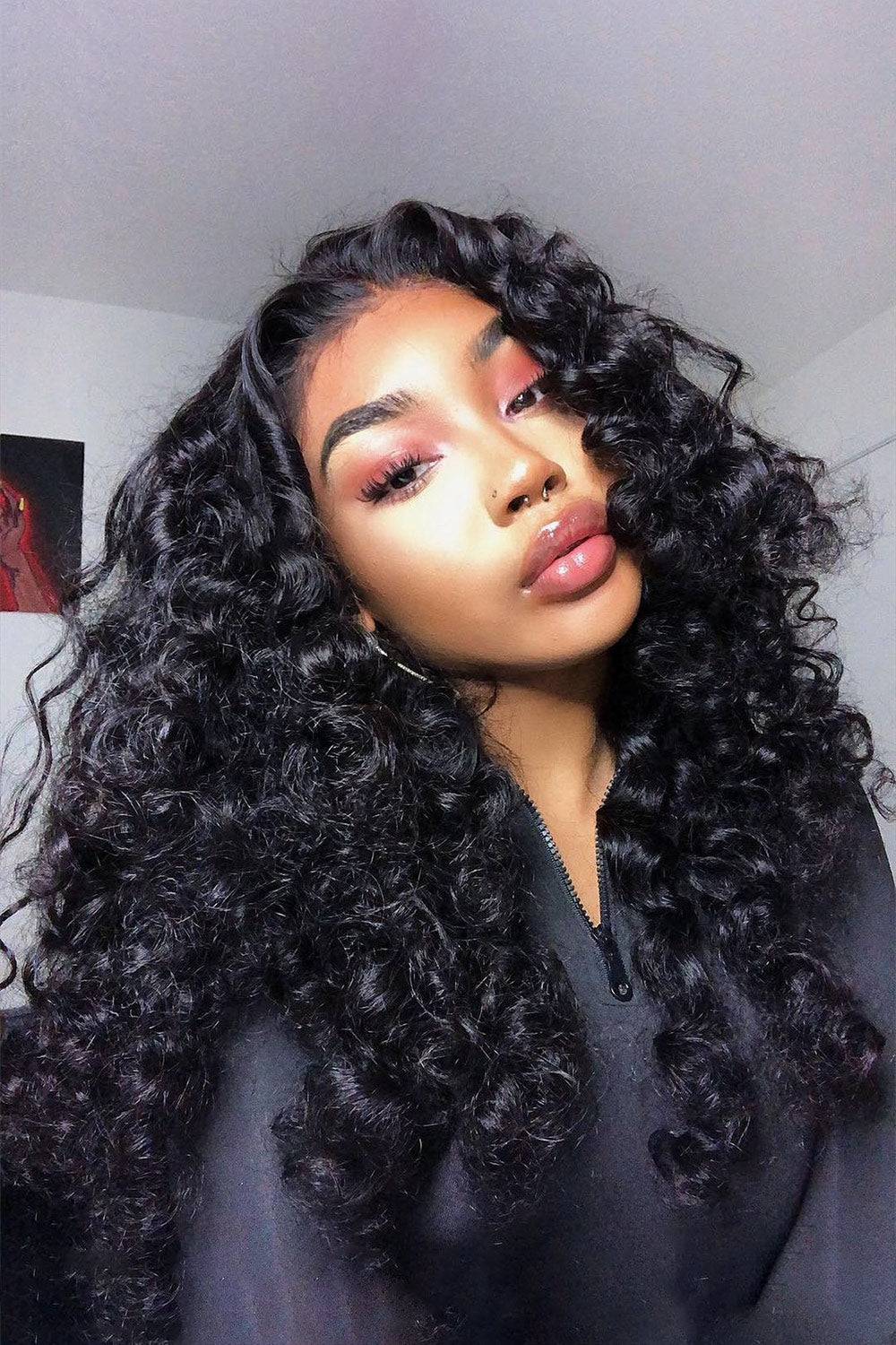 Full Lace Wigs Loose Wave Peruvian Virgin Hair FU02