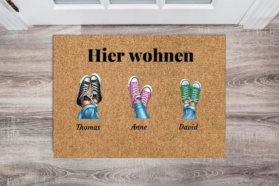 Familie Schuhe - Individuelle Fußmatte (Hunde / Katzen)