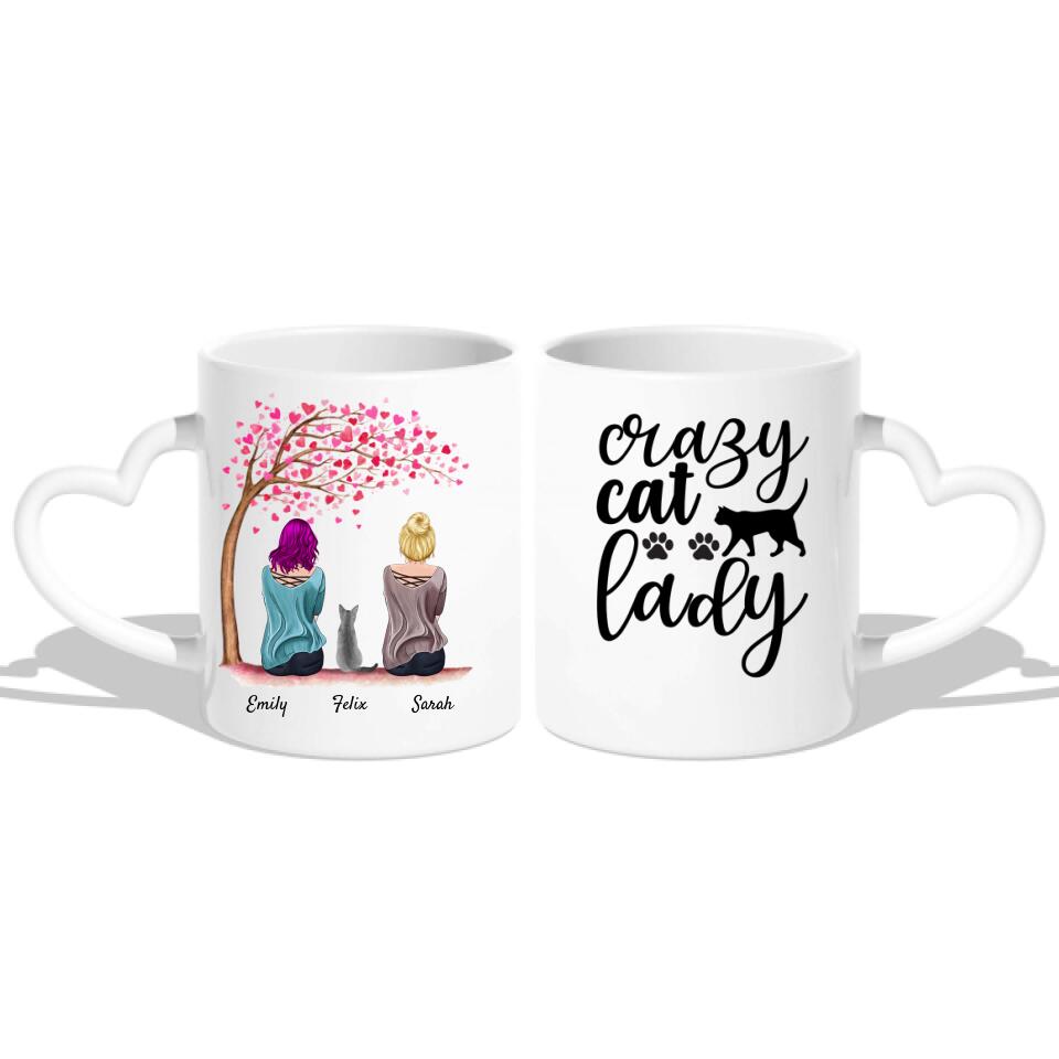 Frauen mit Katzen - Personalisierte Tasse