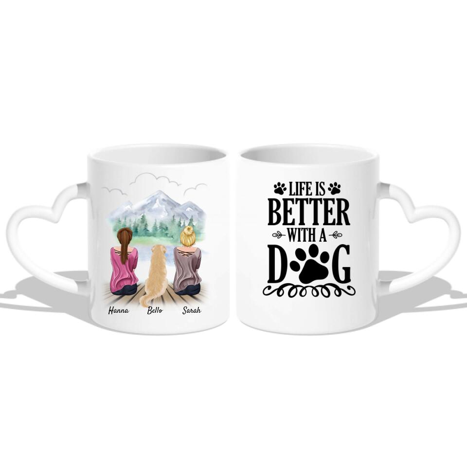 Frauen mit Hunden - Personalisierte Tasse