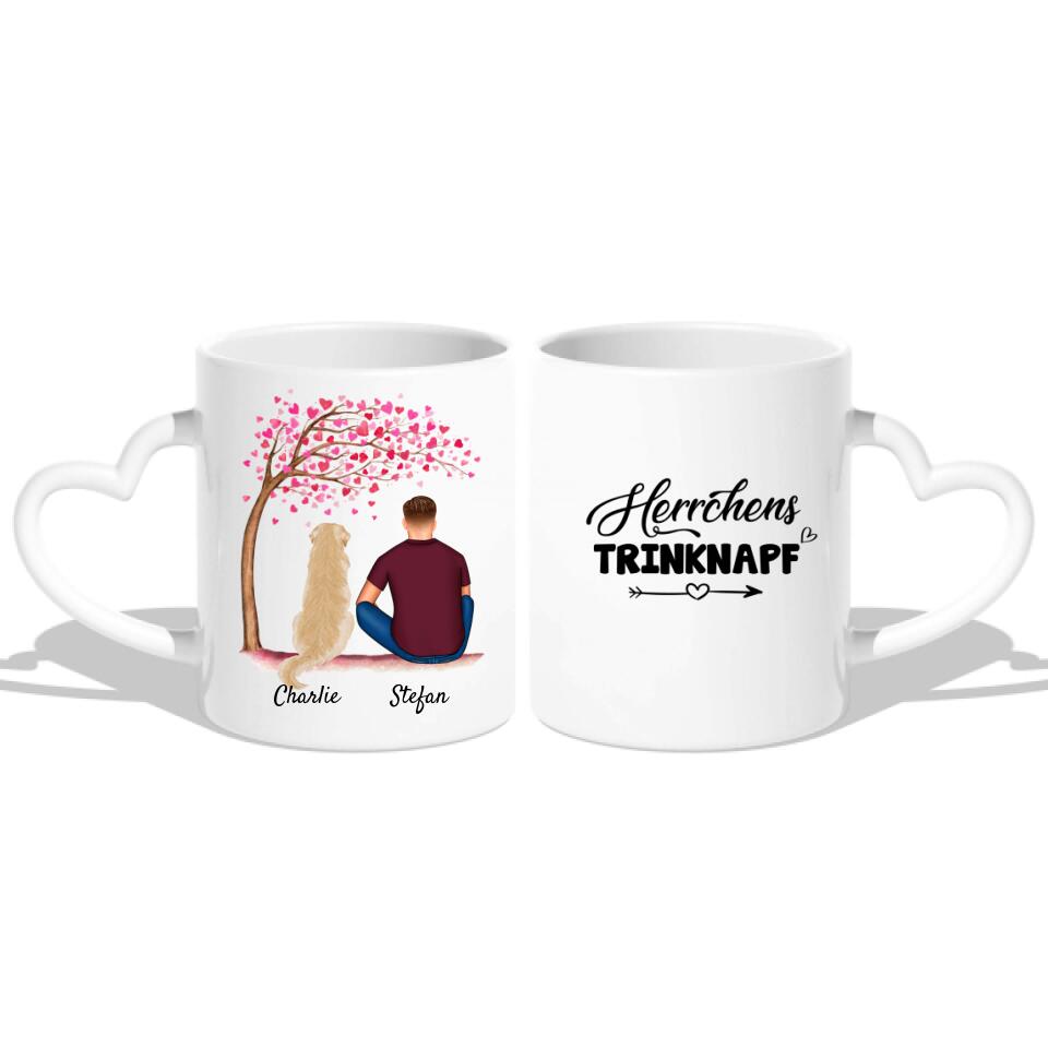 Mann mit Hund - Personalisierte Tasse