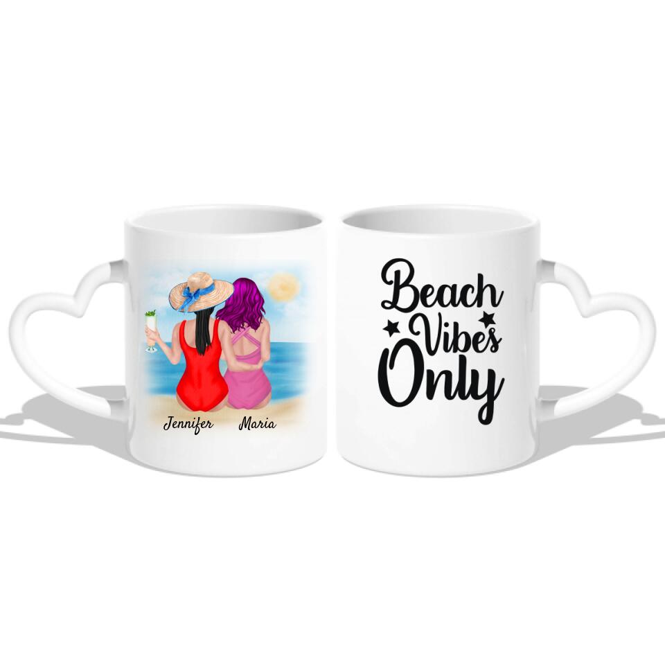 Beste Freundinnen Strand - Personalisierte Tasse